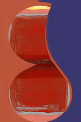 Abstract Red Blue Curves