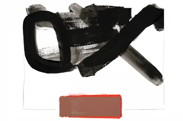 Black Strokes Red Block