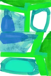 Green Blue Abstract Shapes