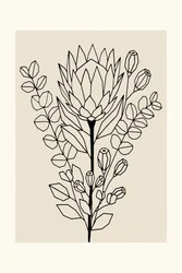 Minimalist Protea Eucalyptus