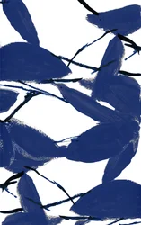 Modern Blue Leaves
