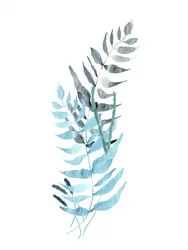 Muted Blue Ferns