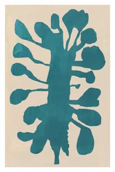 Organic Teal Plant Shape