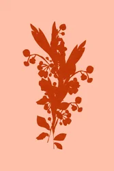 Terracotta Floral Silhouette