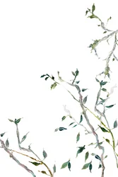 Watercolor Green Leaves