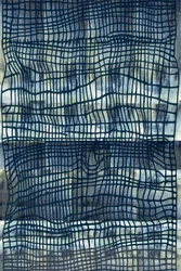 Wavy Indigo Grid