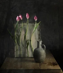 Rustic Tulips Still Life