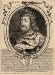 Portrait of Clovis I (v. 466 - 511), King of the Franks - Portrait of Clovis I (466-511), King of the Franks - engraving from 