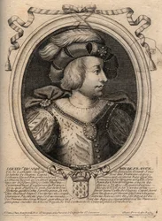 Portrait of Louis V the Faineant (967 - 987), King of France - Louis V the Indolent (967-987) engraving from 