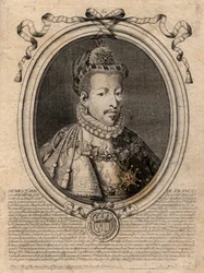Portrait of the King of France Henry III (1551-1589) - Portrait of Henry III (1551-1589) King of France - Engraving from 