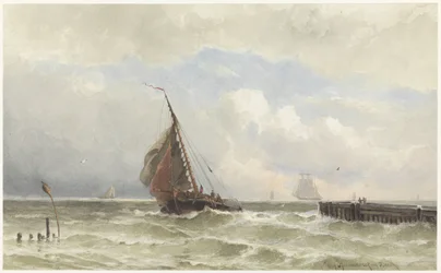 Port of Vlissingen, with Incoming Sailing Ship