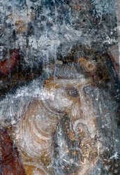 Horse, fresco in the church of Agia Paraskevi, Anisaraki, Crete, Greece