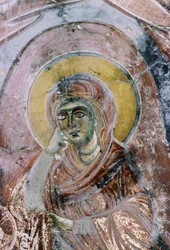Madonna, fresco in the Church of Agios Georgios, Mourne, Crete, Greece