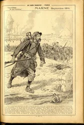 Agenda Buvard du Bon Marche 1917 - Illustration of Job: Marne September 1914 - War of 14-18, Marne, Great Battles, Battle of Marne - Soldiers