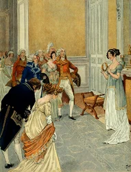 At the Tuileries, ministers, diplomats and councillors of state leaving the consuls who had announced Marengo