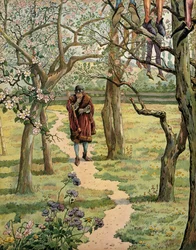 History of France in the Middle Ages: King Louis XI in the gardens of the castle of Plessis-les-Tours. People were seen hanging from trees