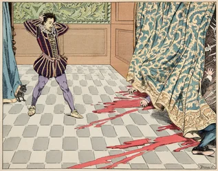 Illustration from the book “Le bon roy Henri”, illustrated by Jacques Marie Gaston Onfray de Breville, known as JOB (1858-1931): On Saint Bartholomew