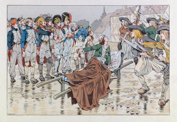 Illustration from the Book Les Epees de France: The Marquis de Bonchamps Mortally Wounds After the Battle of Cholet in 1793 Saves Republican Prisoners from the Hands of the Chouans