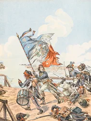 Napoleon Bonaparte at the Bridge of Arcole in 1796