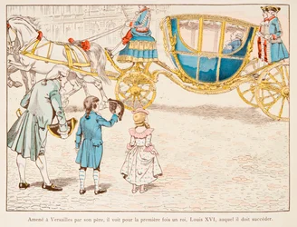 Napoleon Bonaparte brought to Versailles by his father sees King Louis XVI in Carossus for the first time in 1770