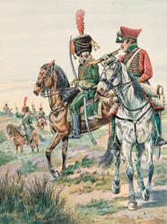 Outfit of the French troops at all times: Trumpet of the Legers Horses of Arenberg (1807)