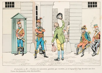 Young Man Engaged in the Hussars During the French Revolution