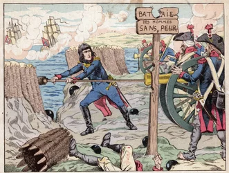 Napoleon at Toulon - (Toulon Siege) 1793 - lithograph by Job (Jacques Onfroy de Breville) from Le Grand Napoleon des Petites Enfants 1893