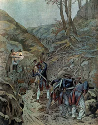 Prussia Campaign: Troops Widening a Passage for Cannons