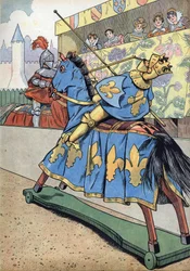 Scene of the history of France in toys: The death of the King of France Henry II. On the day of the wedding of his daughter Elisabeth with Philip II of Spain, June 30