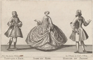 Wig with Face / Lady in Dress / Pagoda Sleeve
